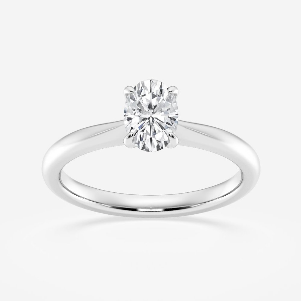 3/4 ctw Oval Lab Grown Diamond Petite Solitaire Engagement Ring